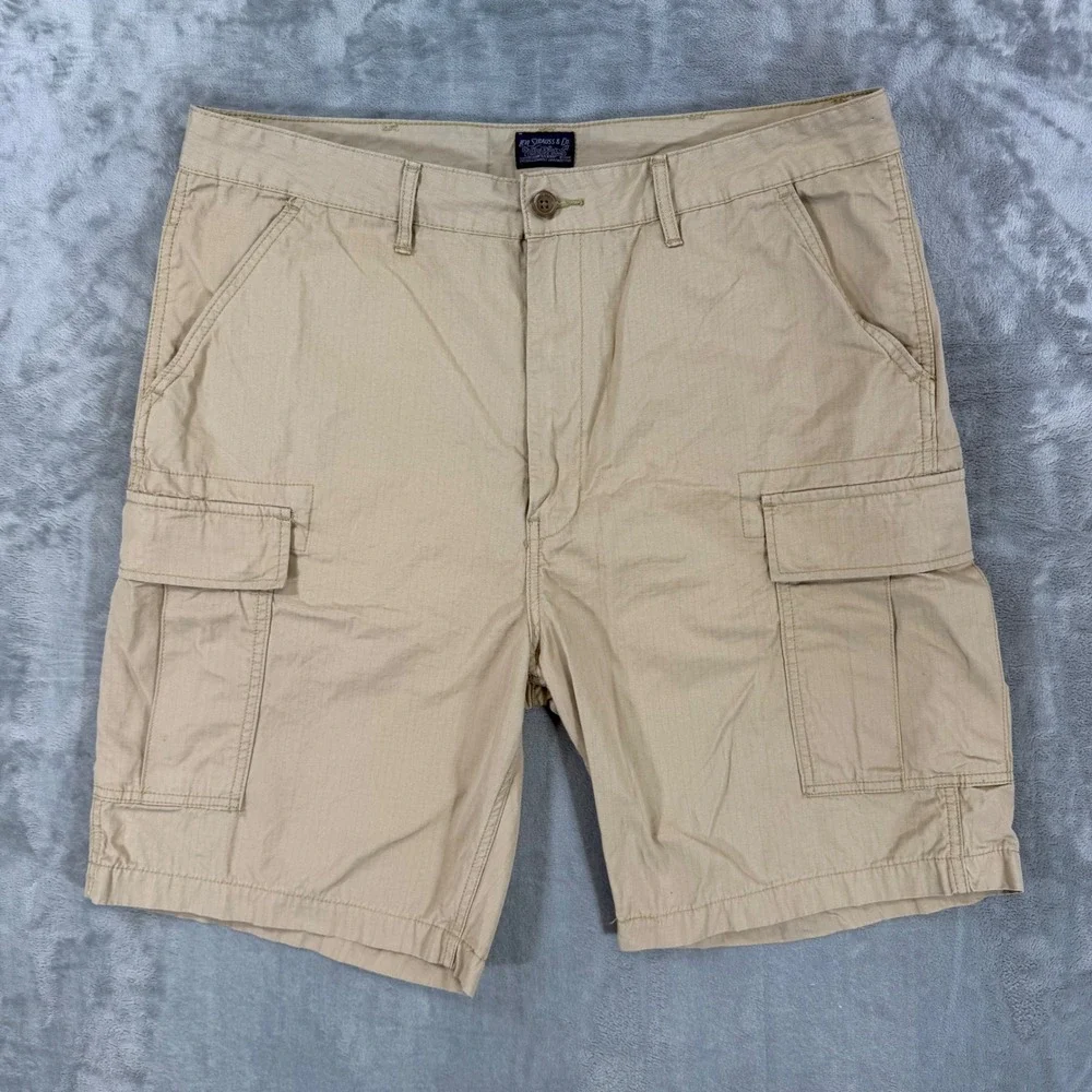 Levi's Ripstop Cargo Shorts Men's Size 40 Khaki Tan Cotton Outdoors Shorts
